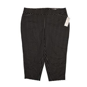 APT. 9 NEW $58 Black White Geo Print Mid Rise Capri Pant Stretch 18W
